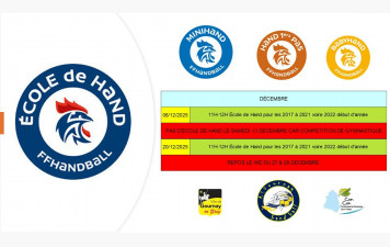 Ecole de Hand : Programme de décembre