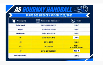 TARIF DES LICENCES