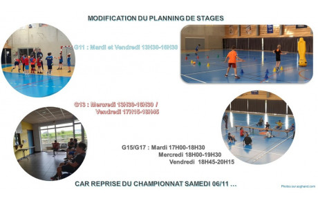 Stages et entrainements 2ème semaine des vacances