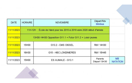 Programme du 11/11/2023